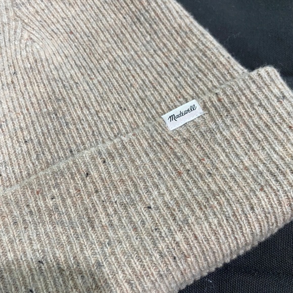 Chunky Merino Wool Cuffed Beanie in Desert - Picture 2 of 4